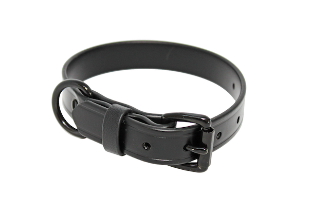 GROOVED DRESSED LEATHER LOOK BIOTHANE COLLAR