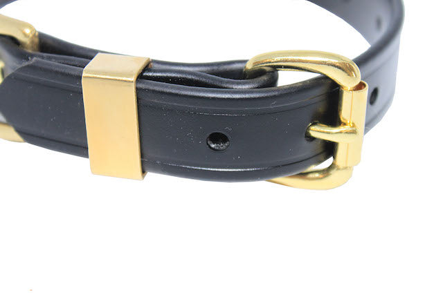 GROOVED DRESSED LEATHER LOOK BIOTHANE COLLAR