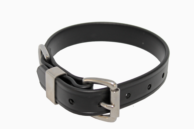 GROOVED DRESSED LEATHER LOOK BIOTHANE COLLAR