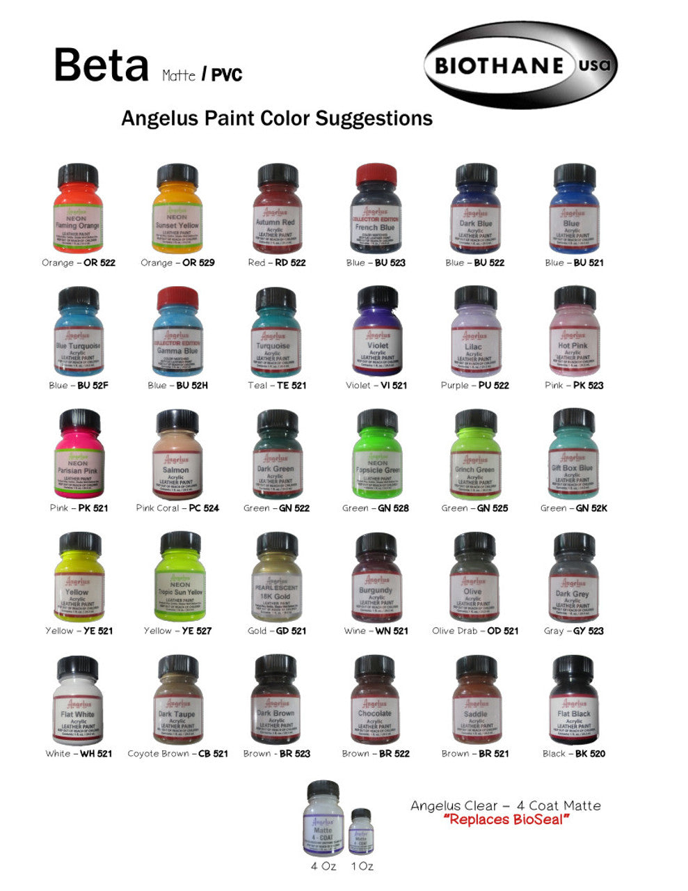 Angelus Acrylic Leather Paints