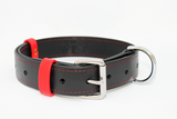 40mm Black Biothane Collar with Stitched Border Trim