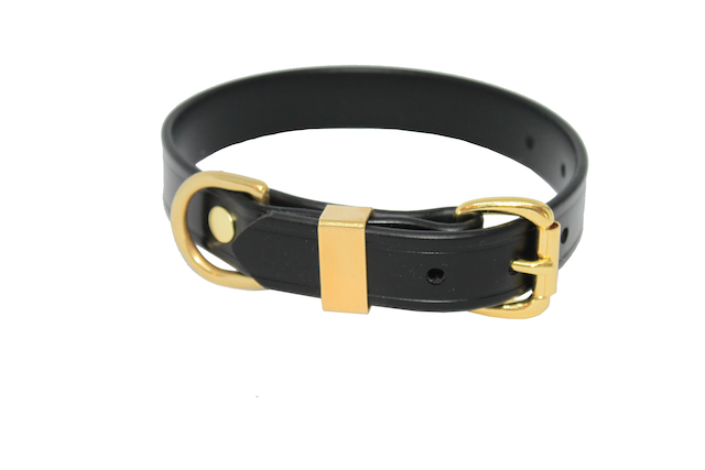 GROOVED DRESSED LEATHER LOOK  BIOTHANE COLLAR